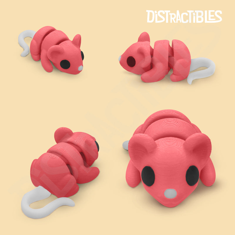 Distracties Mouse - 3D Printed Articulated Toy Fidget Friend