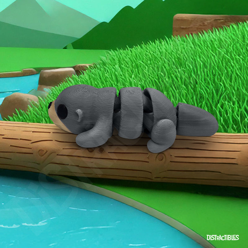 Distracties Otter - Belly Down - 3D Printed Articulated Toy Fidget Friend