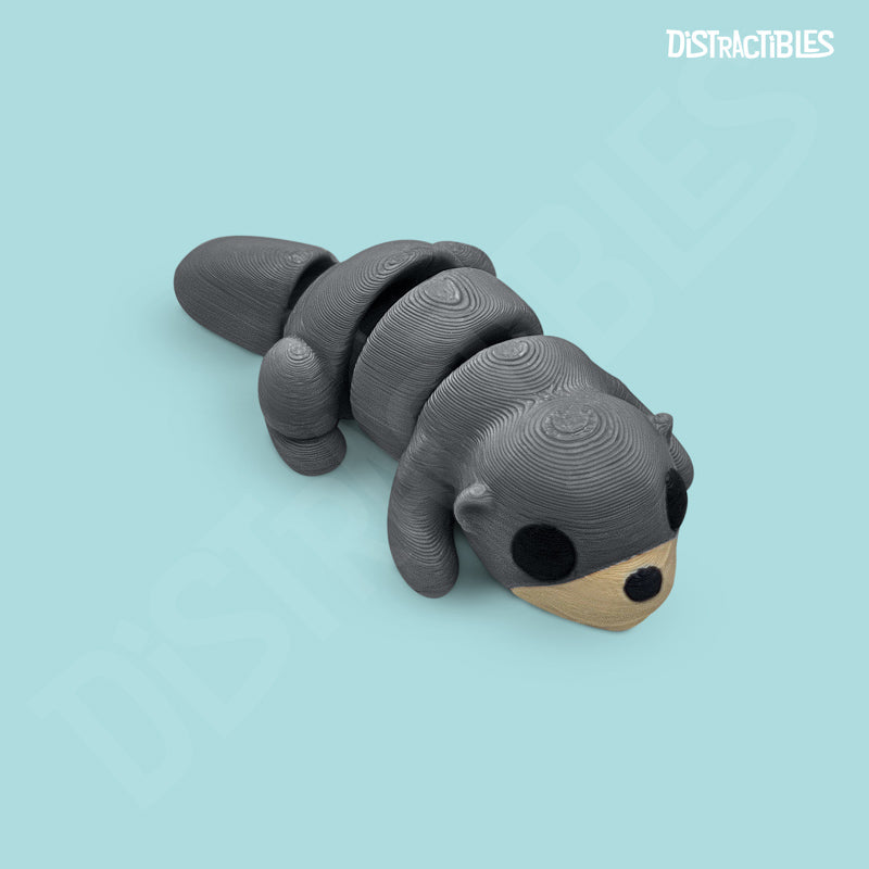 Distracties Otter - Belly Down - 3D Printed Articulated Toy Fidget Friend