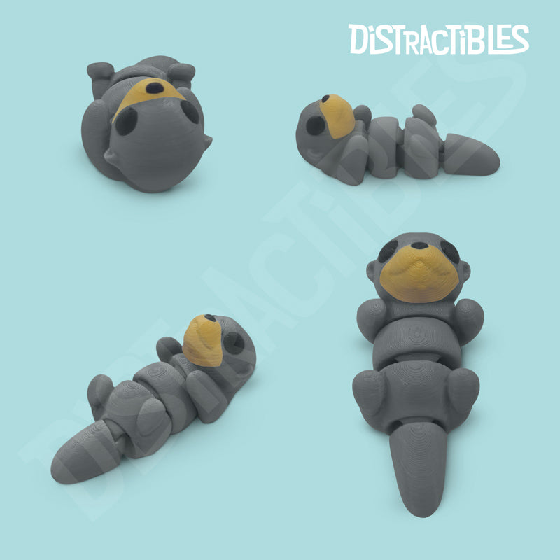 Distracties Otter - Belly Up - 3D Printed Articulated Toy Fidget Friend