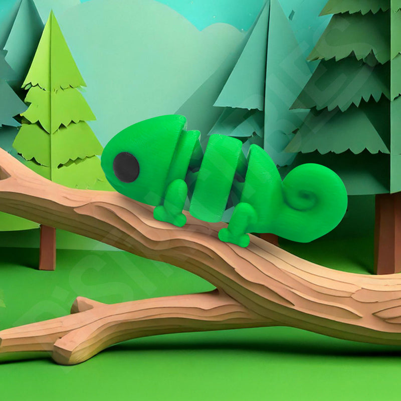 Distracties Chameleon - 3D Printed Articulated Toy Fidget Friend