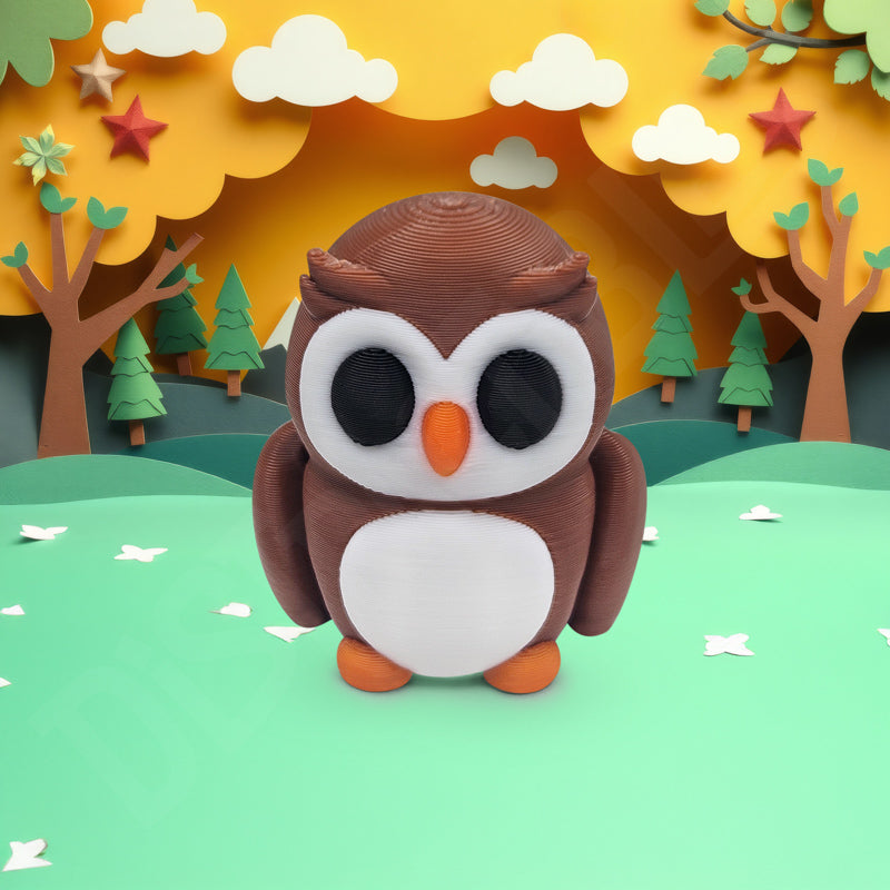 Distracties Owl - 3D Printed Articulated Toy Fidget Friend