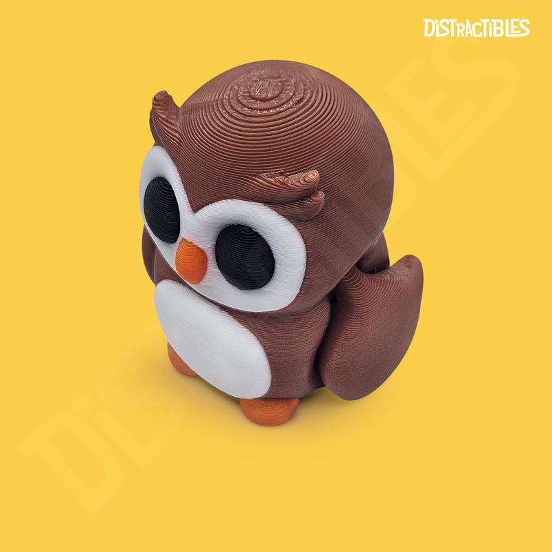 Distracties Owl - 3D Printed Articulated Toy Fidget Friend