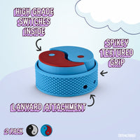 Thumbnail for Yin Yang Fidget Clicker Toy with Satisfying Click, 2-Pack with Lanyard, Black and Blue, Reduce Stress & Anxiety