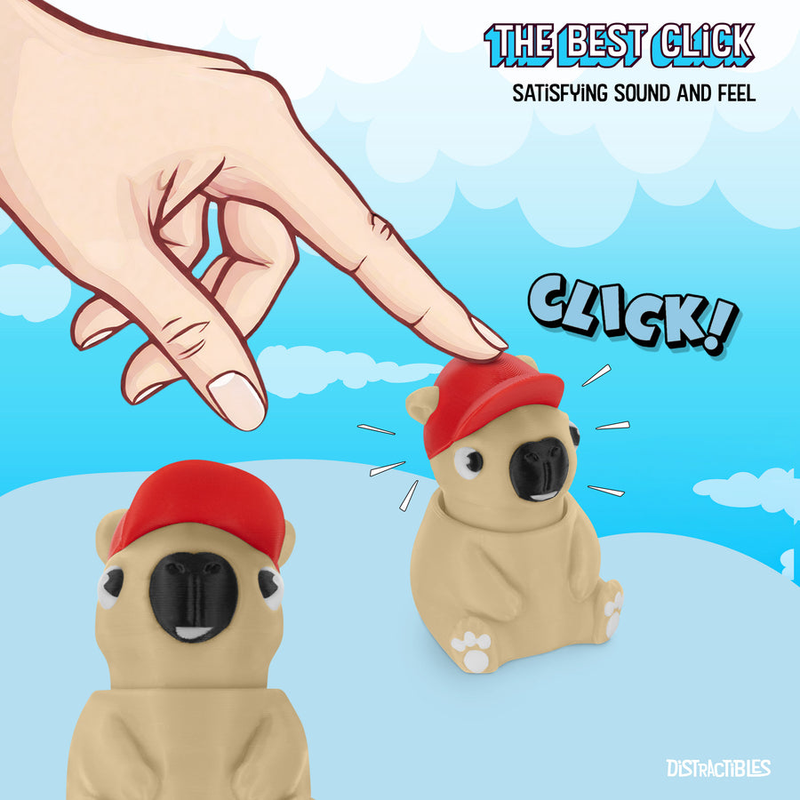 Capybara Fidget Toy - Articulating Design with Integrated Clicker, Pocket-Sized & Durable, Stress Relief, ADHD, Autism & Stim